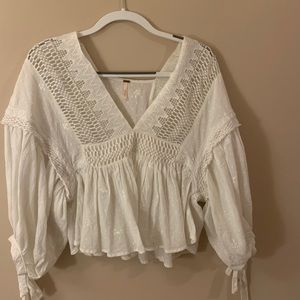 Free people white long sleeve